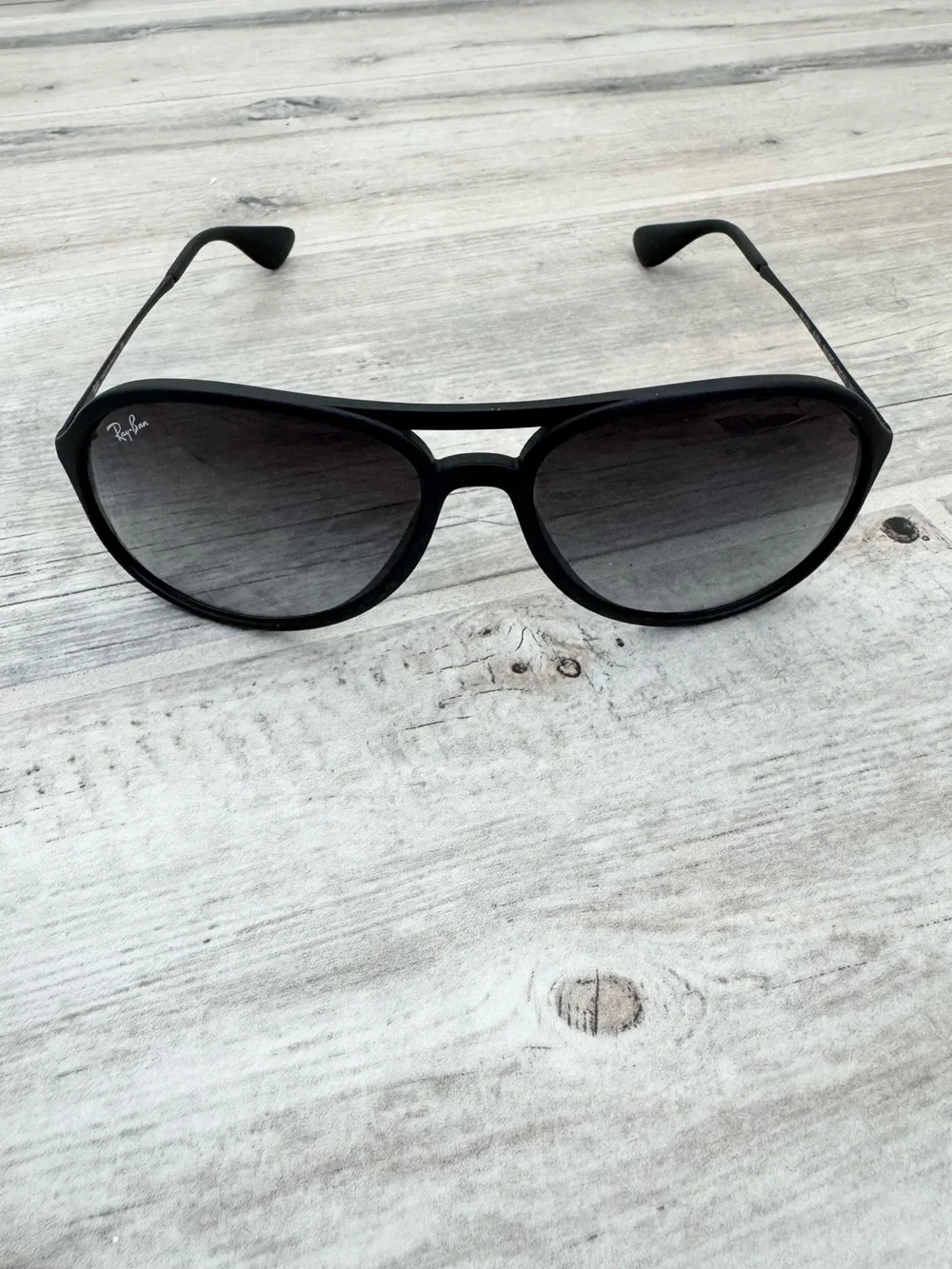Ray Ban Alex Black Rubber Pilot Sunglasses